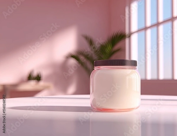 Obraz Cream jar on a table