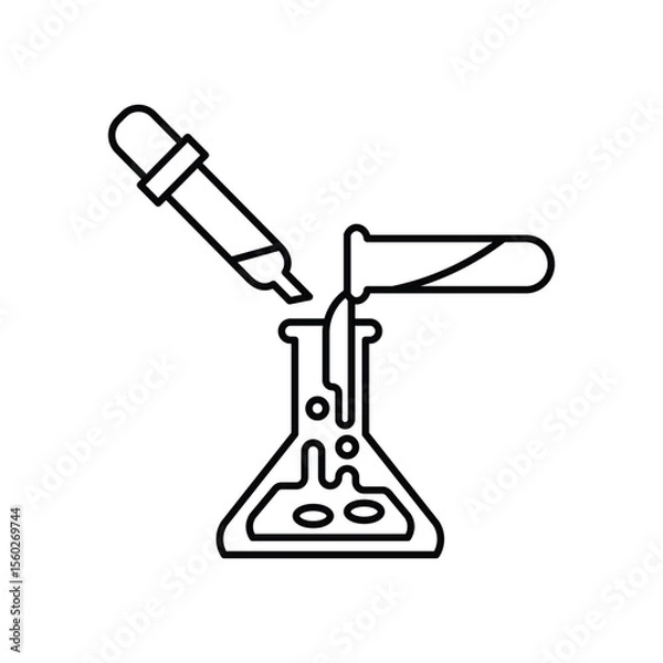 Obraz Experiment Icon Line Minimal Vector Design