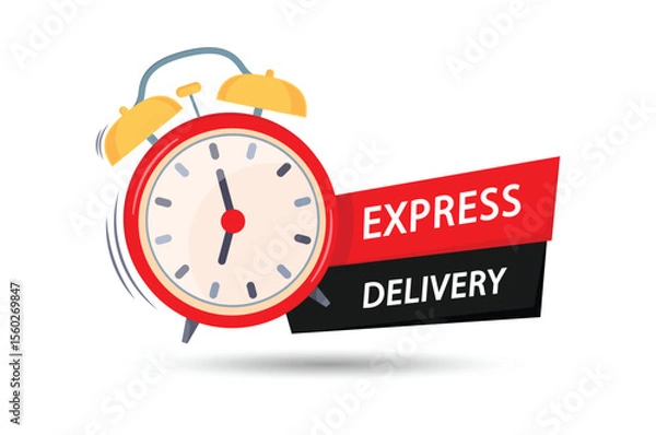 Obraz Express Delivery Icon Timer Light Background