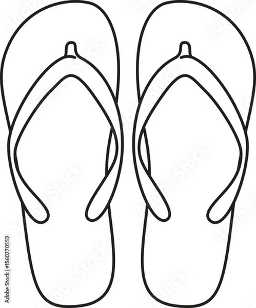 Obraz Flip Flop Outline Minimal Vector Icon