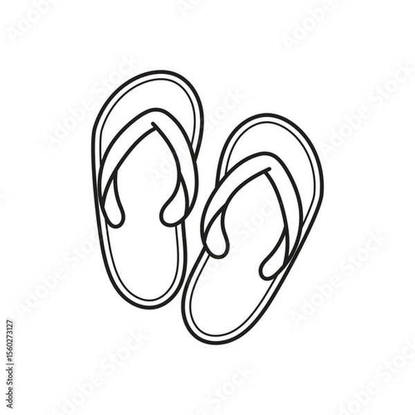 Obraz Flip Flops Outline Coloring Book Kids