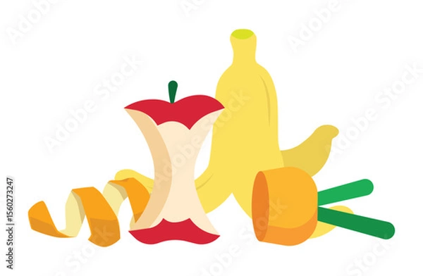Obraz Food Wasted Flat Design Icon Illustration