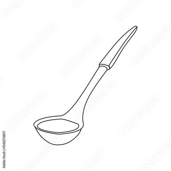 Obraz Kitchen Ladle Outline Icon Vector Illustration