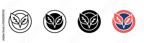 Fototapeta Plant Based icon sheet multiple style collection