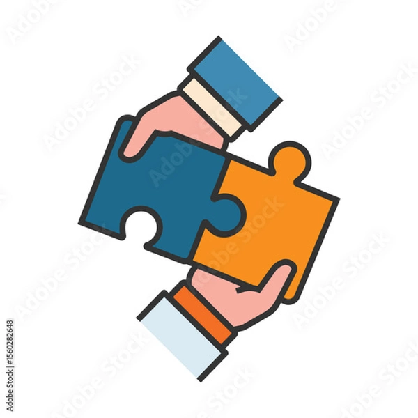 Obraz Hands Holding Puzzle Pieces Problem Solution