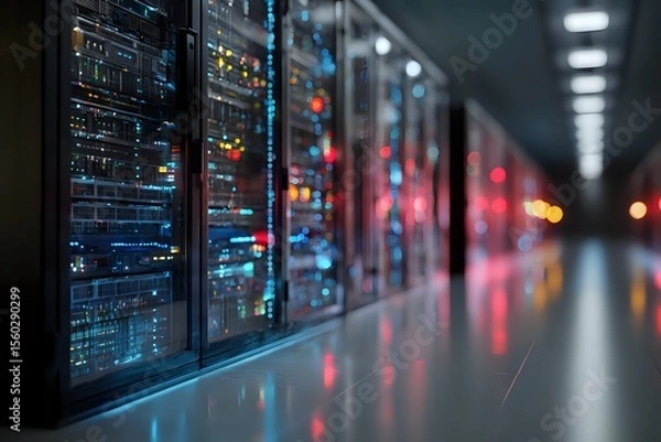 Obraz Inside a Modern High-Tech Data Center