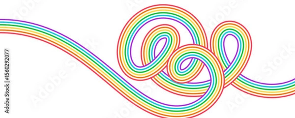 Obraz Abstract White Background with Color Waves.  Vector