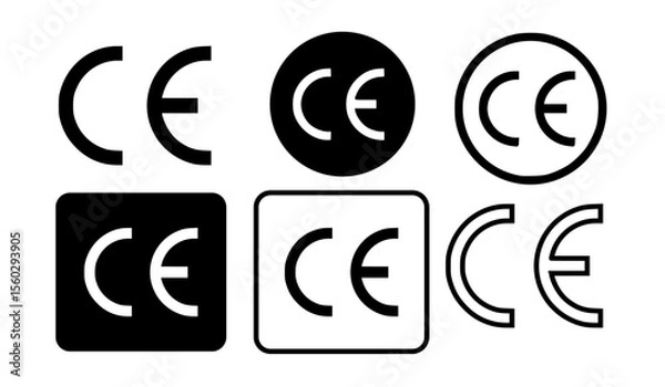 Fototapeta CE set icons, line and solid style
