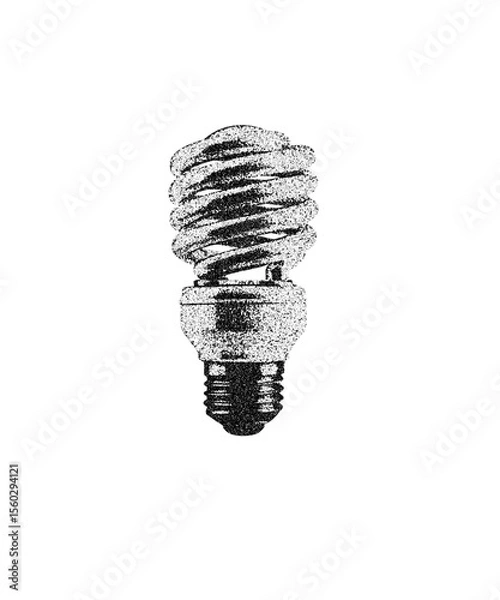 Fototapeta Abstract Energy Saving Light Bulb. Digital Grain Style Idea and Technology Concept Icon PNG