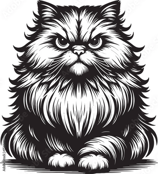 Obraz Fierce Fluffy Cat Vector
