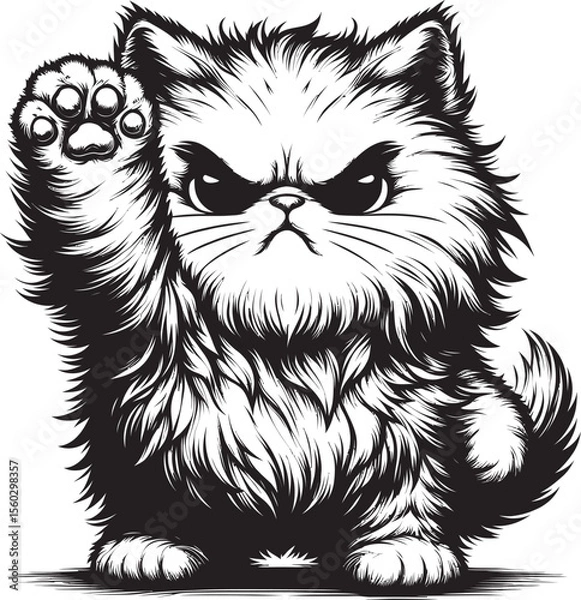 Obraz Fierce Fluffy Cat Vector
