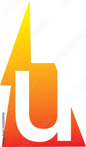 Fototapeta Power Energy Lightning U Logo
