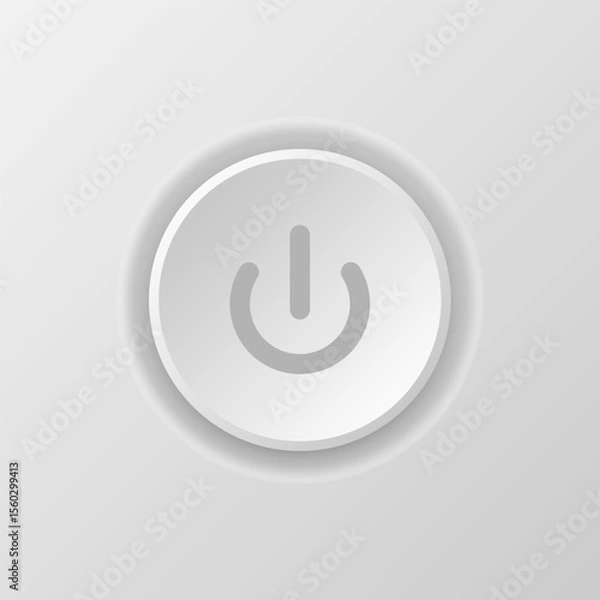Fototapeta On and off button neomorphism style with shadow isolated on gradient background