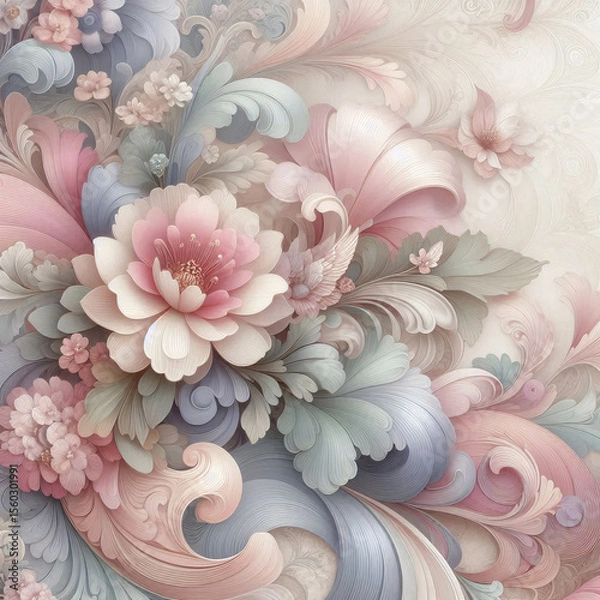 Obraz 光彩を放つフローラルデザイン