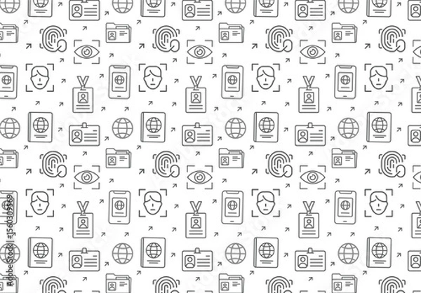 Fototapeta Passport Vacations Seamless Patter . Vector set of design templates and elements for Travel and Holiday in trendy linear style - Seamless patterns with linear icons related to Travel and Holiday.

