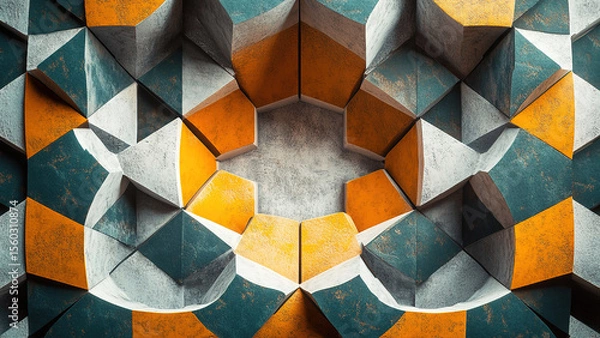 Fototapeta abstract geometric shape wall pattern texture background 2