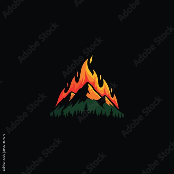 Obraz camp fire in the mountains