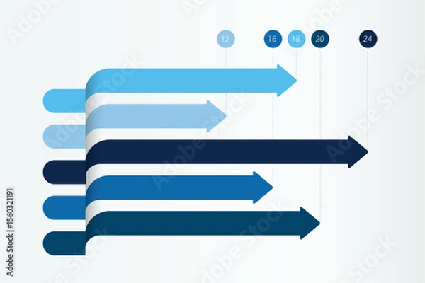 Obraz Chart, graph. Simply color editable. Infographic elements.