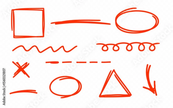 Fototapeta Red underline scRed underline scribbles vector designribbles vector design