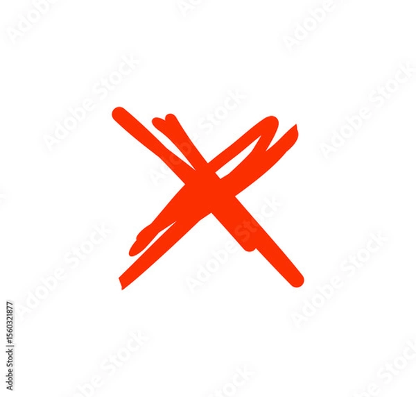Fototapeta Underline cross mark scribbles graphic design