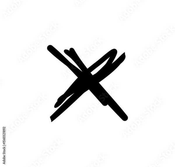 Fototapeta Underline cross mark scribbles graphic design