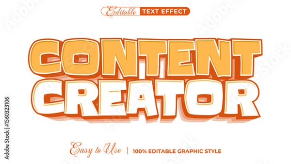 Obraz 3d content creator text style effect template editable text effect