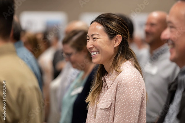 Obraz warm gathering filled with gratitude and unity featuring smiling faces and heartfelt interactions