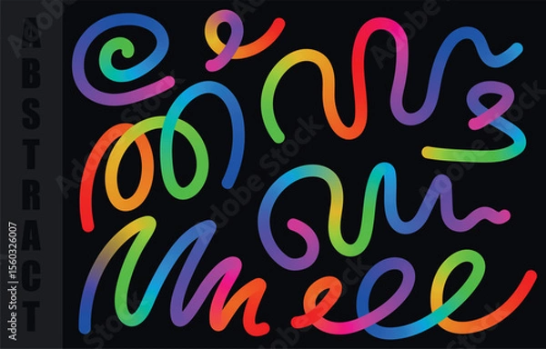 Obraz Stunning Vibrant Rainbow Lines Set