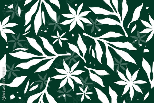 Fototapeta Organic abstract flowers shapes floral pattern. seamless pattern. floral print. botanical background. boho style