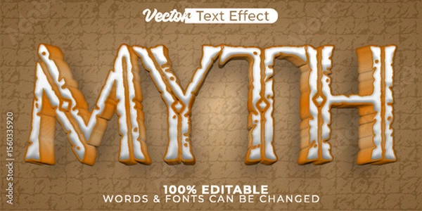 Fototapeta Myth Vector Text Effect Editable Alphabet Tale Folklore Story Ancient