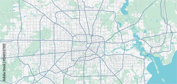 Obraz Layered editable vector illustration outline of Houston, United States.