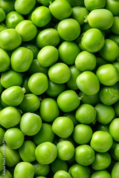 Obraz Macro close-up of fresh vibrant green peas, healthy food background