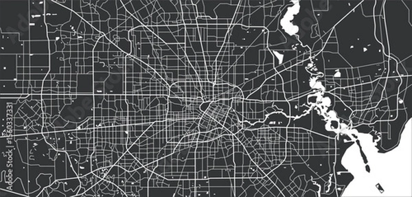 Obraz Layered editable vector illustration outline of Houston, United States.