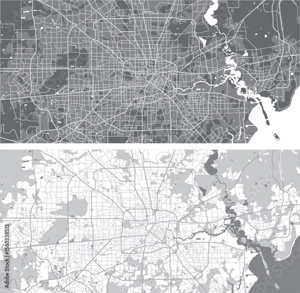 Obraz Layered editable vector illustration outline of Houston, United States.