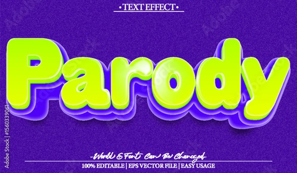 Fototapeta Parody Vector Text Effect Editable Alphabet Fun Entertainment Cartoon Show