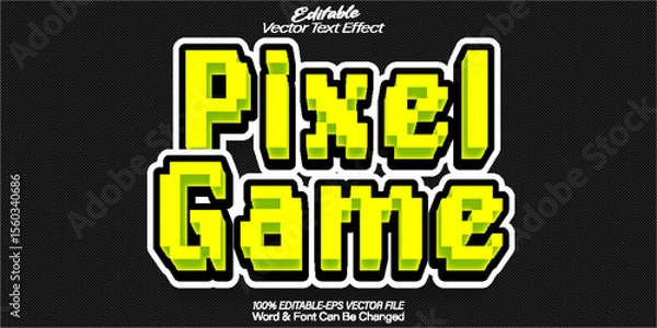 Fototapeta Pixel Game Vector Text Effect Editable Alphabet Game Arcade Play Retro