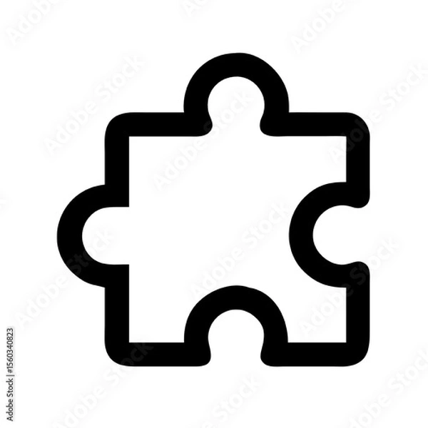 Fototapeta Puzzle Piece Icon Soft Shadow, Round Design