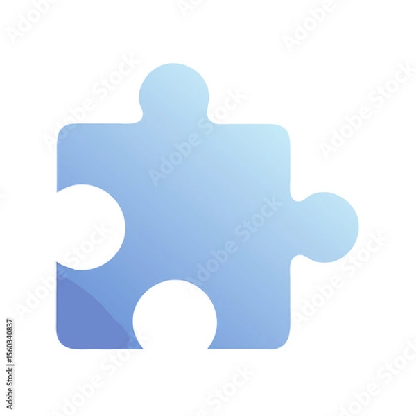 Fototapeta Soft Shadow Puzzle Piece Icon Gradient Blue Design