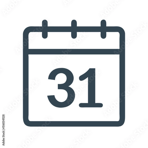 Fototapeta Clean Calendar Icon Date 31 - Simple Design