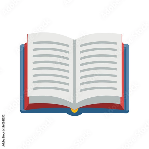 Fototapeta Open Book Icon Hardcover, Pages Visible, Vector Illustration