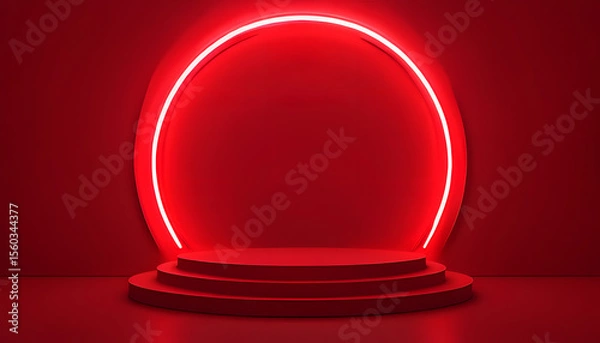 Fototapeta 3d render of a red carpet