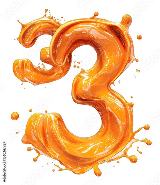 Obraz Orange liquid number three, stylized with splashes