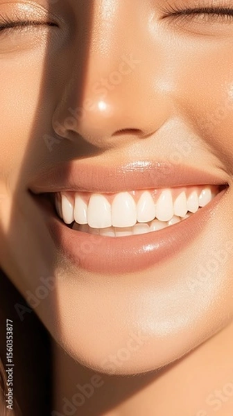 Obraz Closeup of a smiling person with perfect teeth