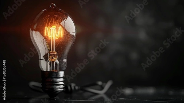 Fototapeta Illuminating lightbulb symbolizing innovative ideas and creative concepts against a dark backdrop
