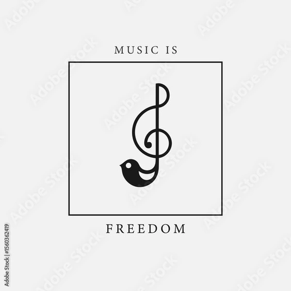 Fototapeta Music slogan graphic vector print lettering for t shirt print design