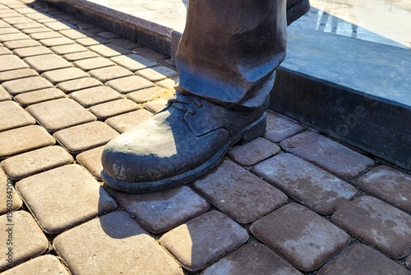 Obraz Close Up of Human Sculpture Feet and Shoes Capturing Intricate Details Artistic Expression.