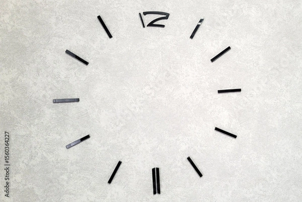 Obraz Wall clock concept: only numbers, no hands or mechanism, perfect for personalization and ideas.