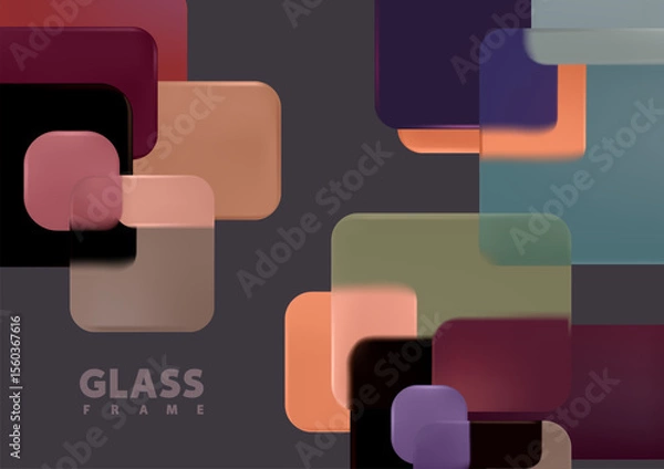 Obraz Glass squares and rectangles. Abstract background with geometric shapes.