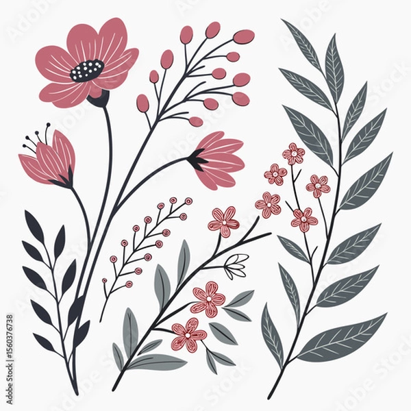 Fototapeta seamless floral pattern with flowers