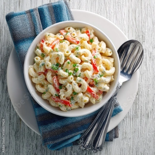 Obraz Creamy macaroni salad in a bowl